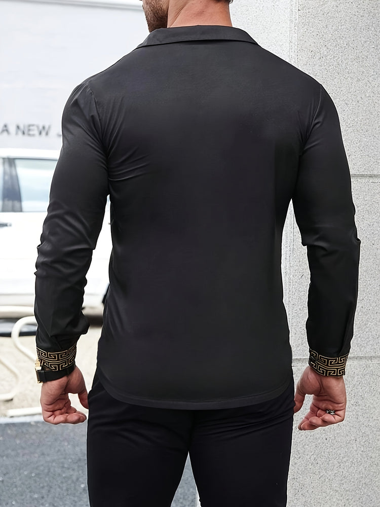 Retro Ethnic Style Print Men&