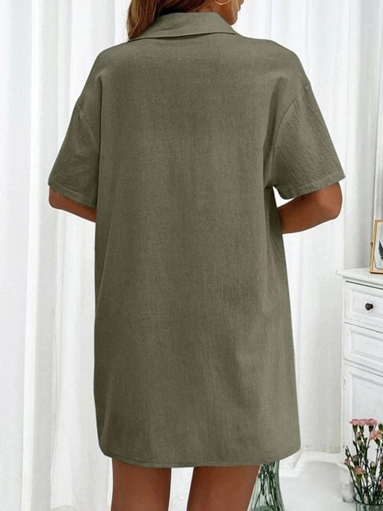 Button Up Shirt and Drawstring Shorts Set - MyEmpired