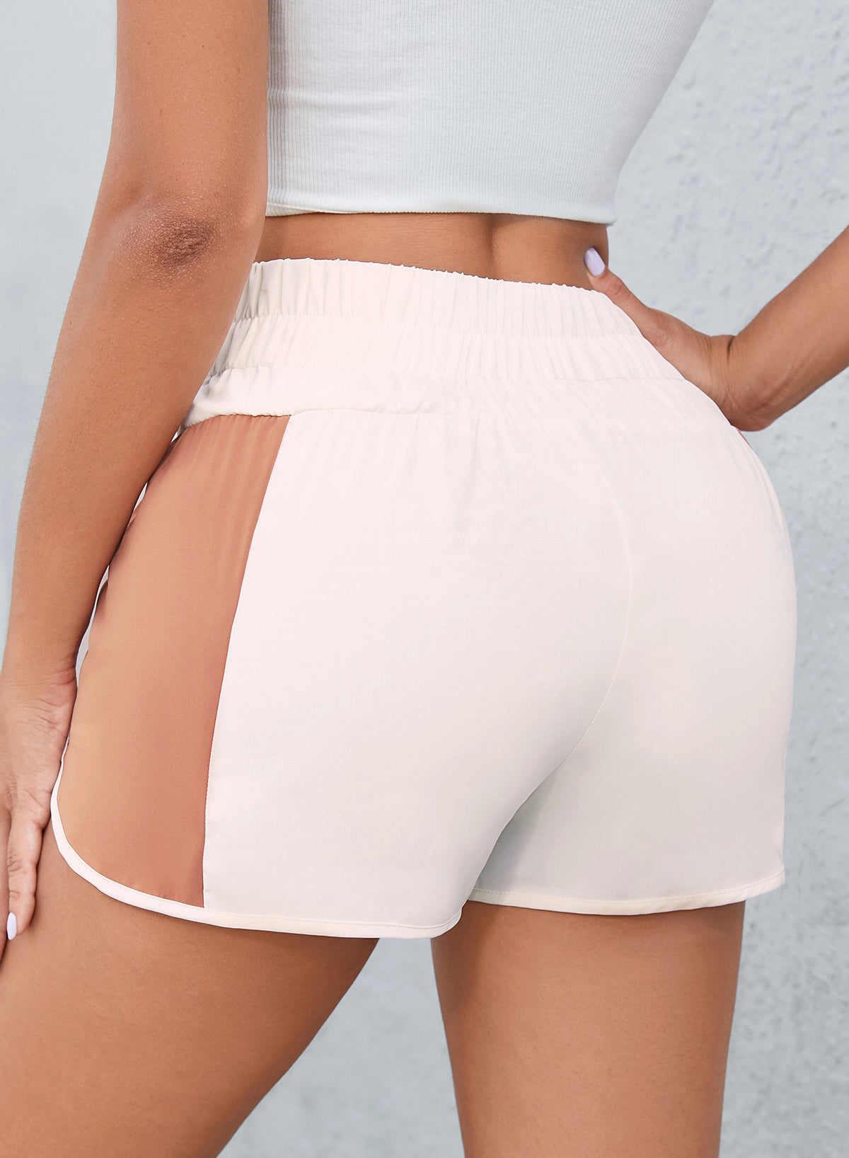 Color Block Wide Waistband Shorts - MyEmpired