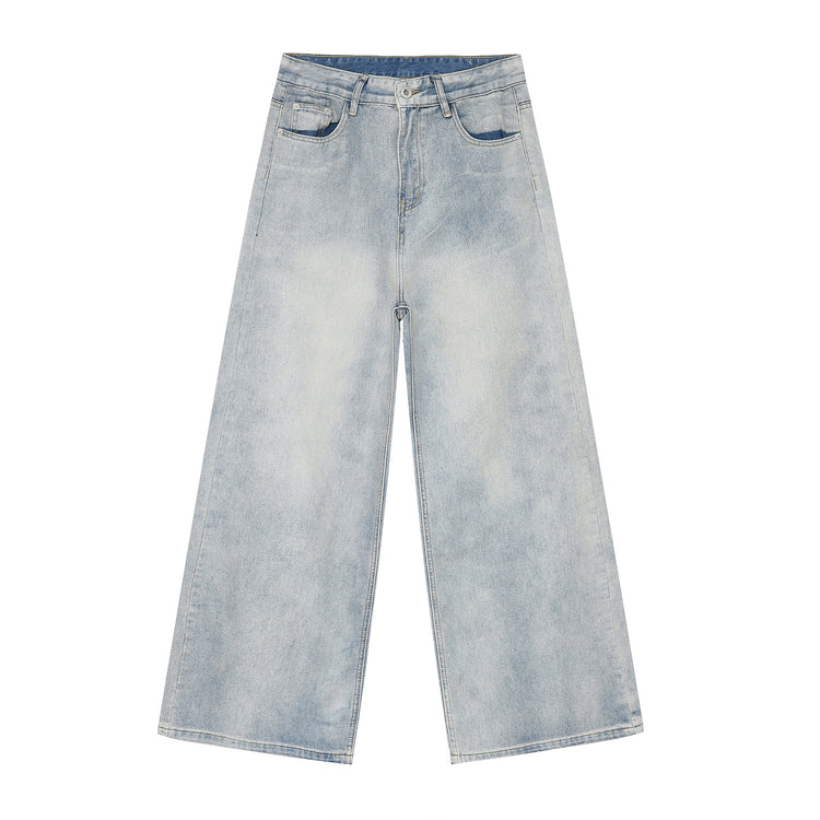 Washed Straight Leg Jeans - MyEmpired