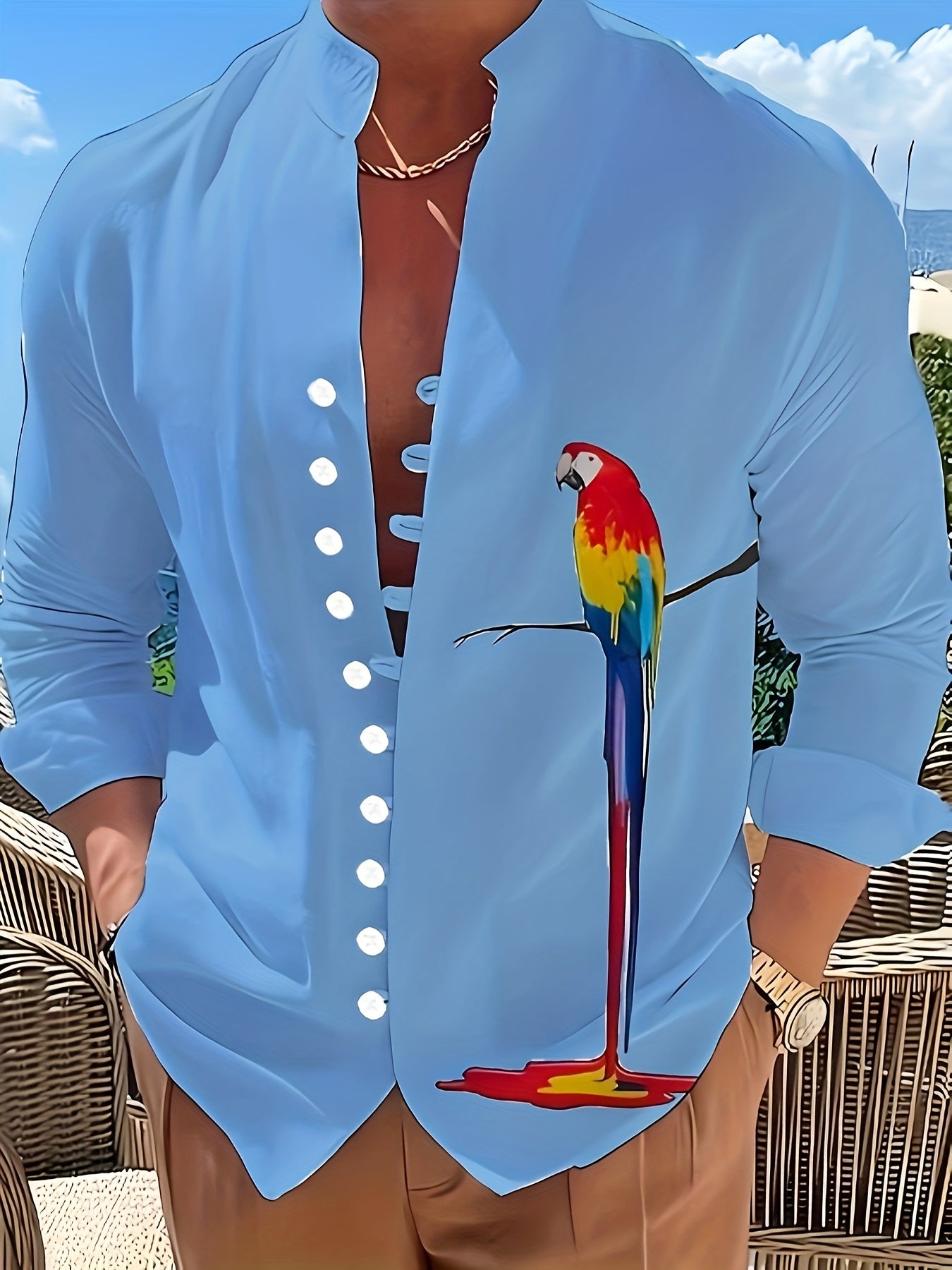 Parrot 3D Pattern Print Men&