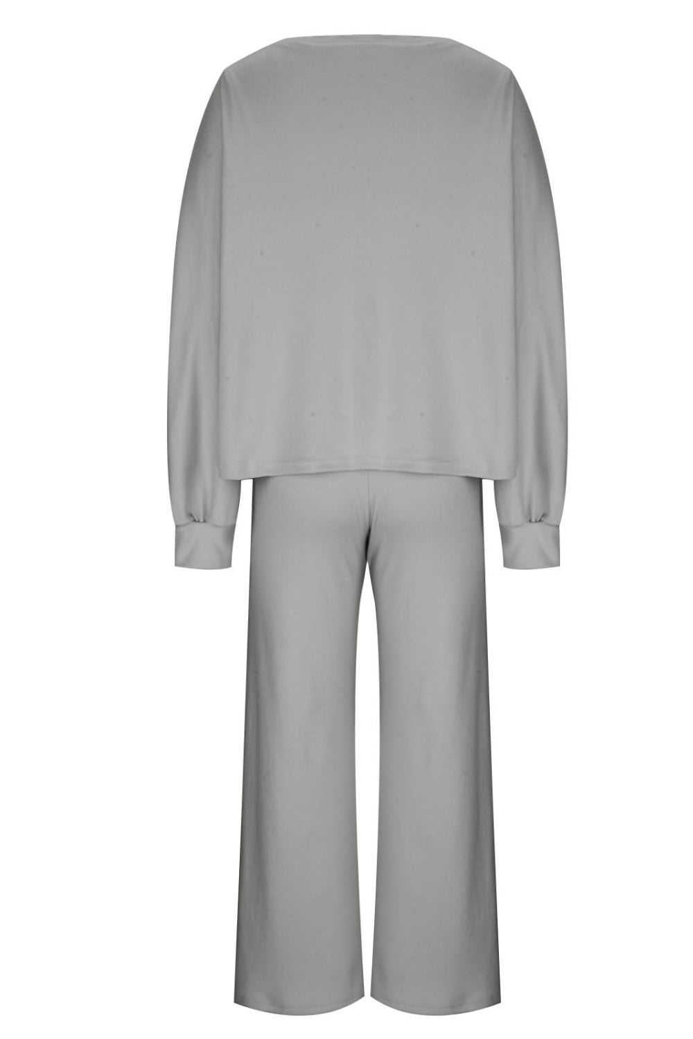 Round Neck Long Sleeve Top and Pants Set - MyEmpired