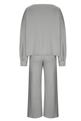 Round Neck Long Sleeve Top and Pants Set - MyEmpired