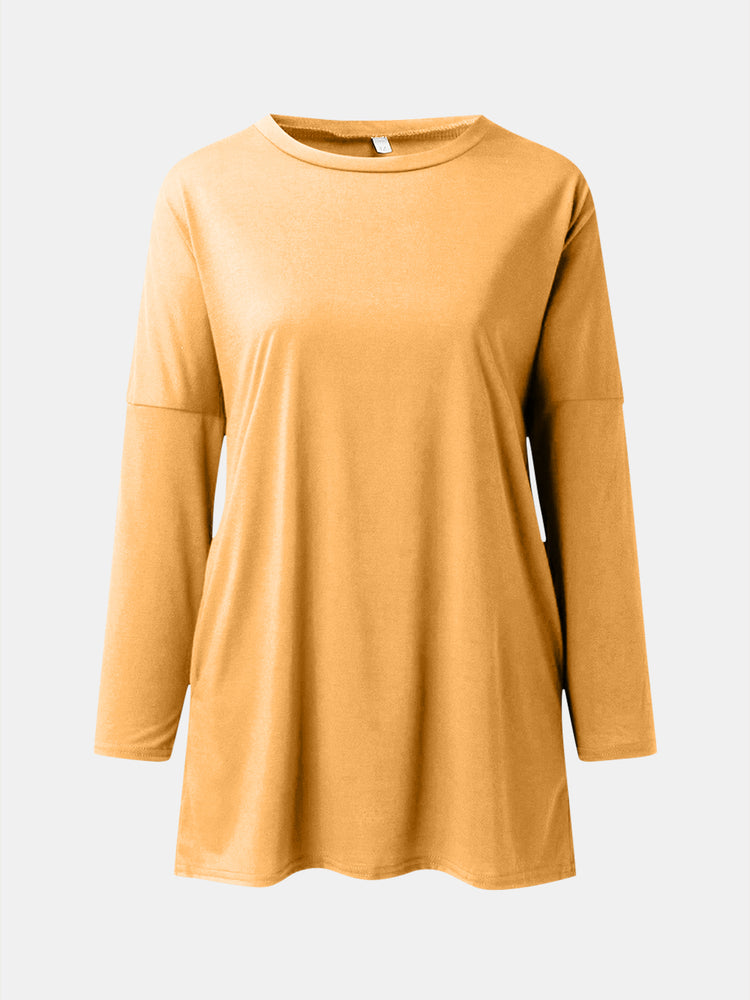 Full Size Round Neck Long Sleeve T-Shirt - MyEmpired