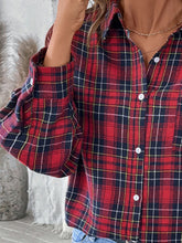 Perfee Plaid Button Up Long Sleeve Shirt - MyEmpired
