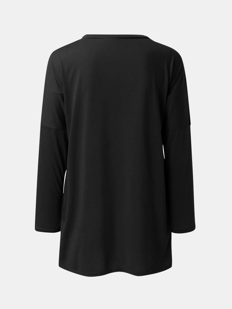 Full Size Round Neck Long Sleeve T-Shirt - MyEmpired