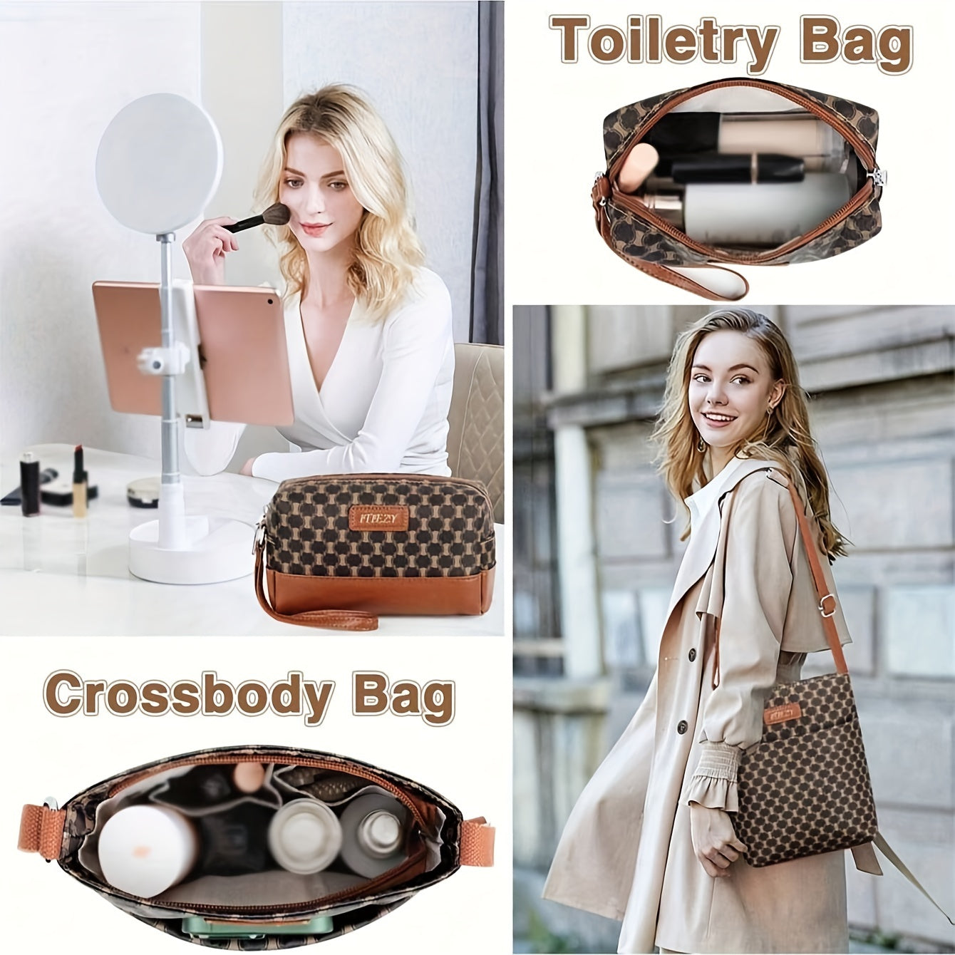 Elegant 3-Piece Oxford Cloth Travel Duffel Set for Women and Men with Wet Shoe Compartment, Quilted Weekender Carry On Tote Bag with Toiletry Pouch - Water Resistant, Easy Maintenance - MyEmpired