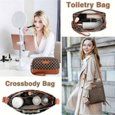 Elegant 3-Piece Oxford Cloth Travel Duffel Set for Women and Men with Wet Shoe Compartment, Quilted Weekender Carry On Tote Bag with Toiletry Pouch - Water Resistant, Easy Maintenance - MyEmpired