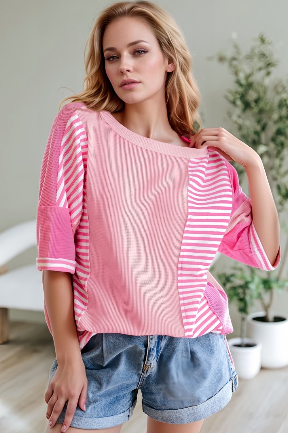 Stripe Color Block Half Sleeve T Shirt - MyEmpired