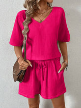 V-Neck Half Sleeve Top and Shorts Set - MyEmpired