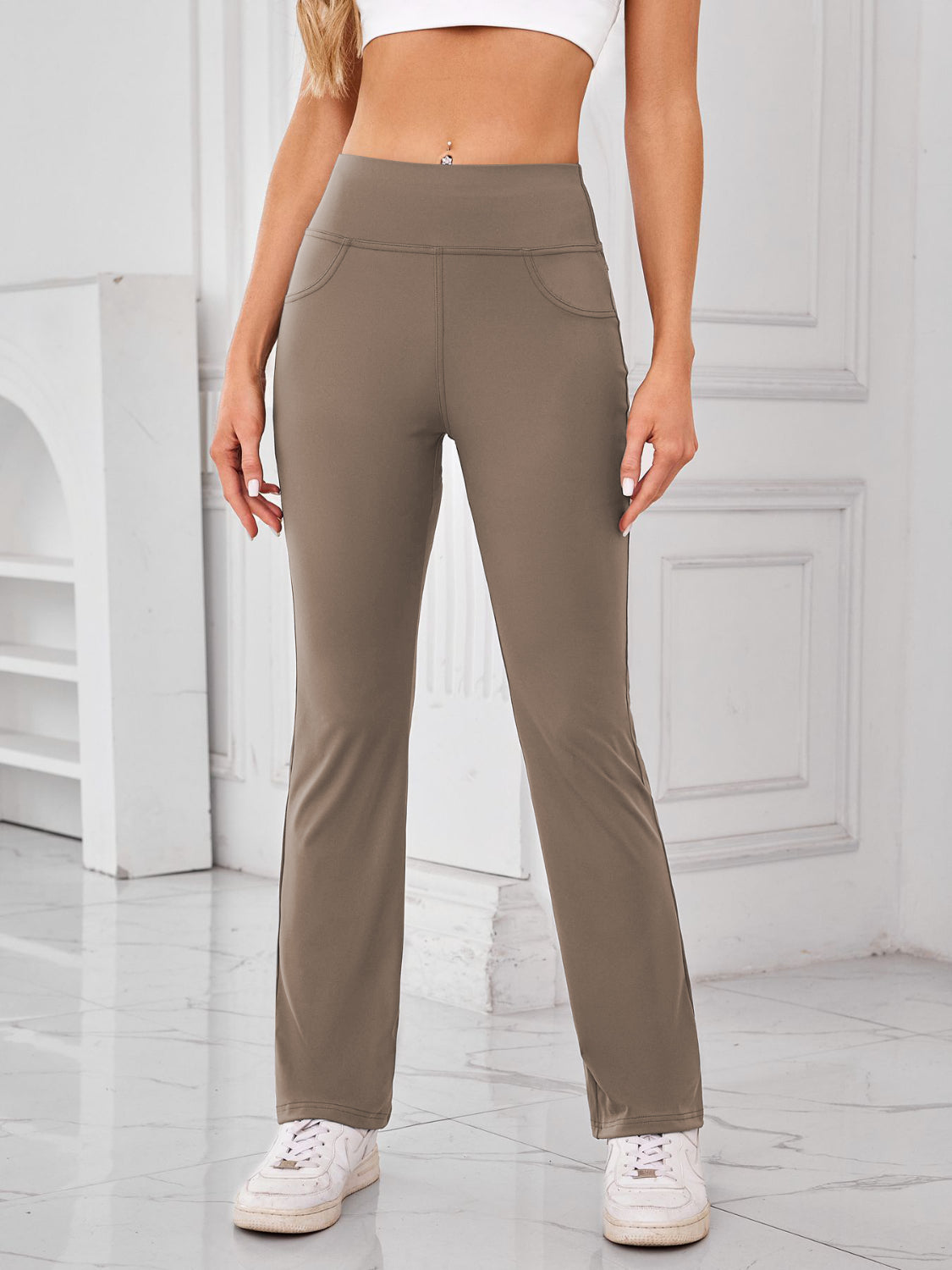 Lovelet High Waist Active Pants with Pockets - MyEmpired