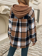 Devine Drawstring Plaid Long Sleeve Hoodie - MyEmpired