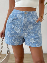 Elegant Floral Jacquard Shorts - MyEmpired