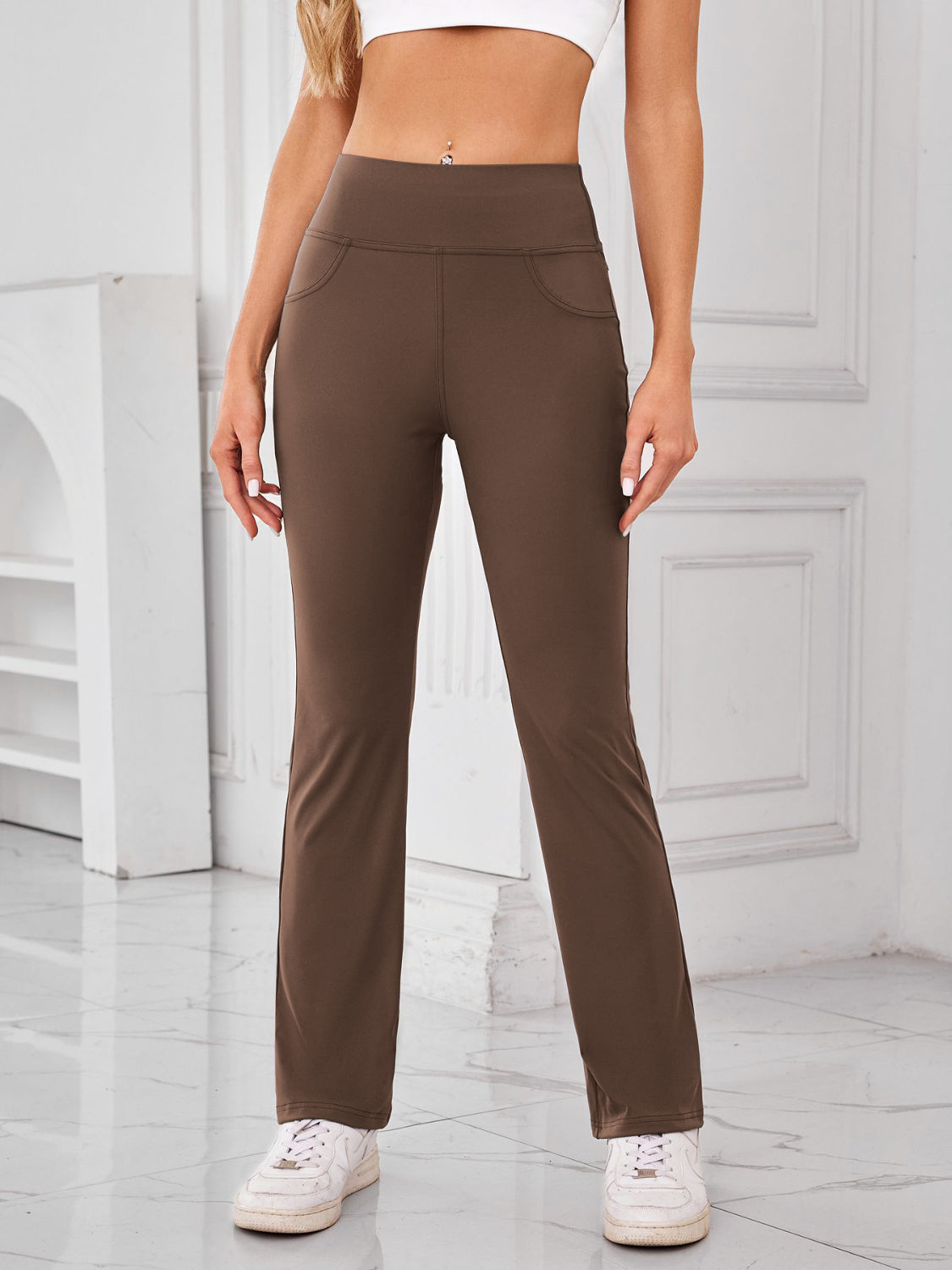 Lovelet High Waist Active Pants with Pockets - MyEmpired