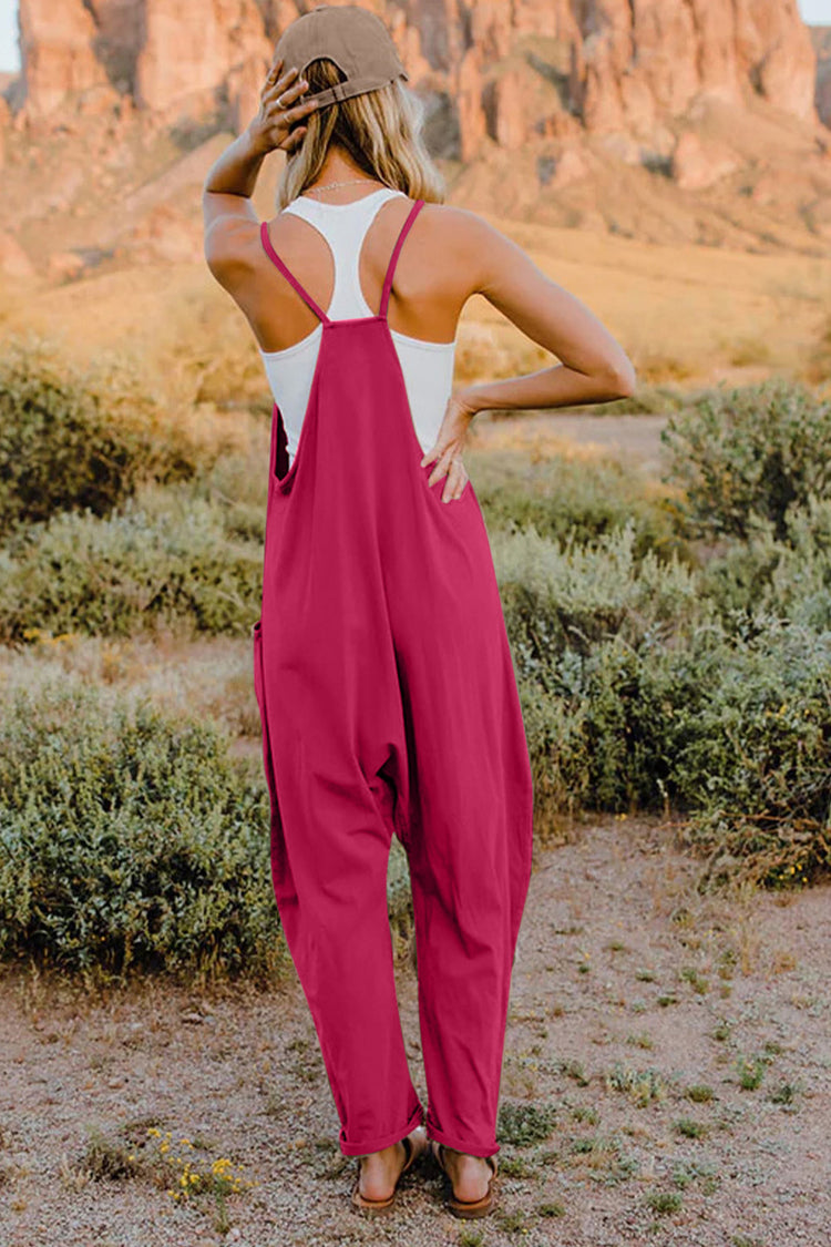 Double Take Full Size V-Neck Sleeveless Jumpsuit with Pockets - MyEmpired