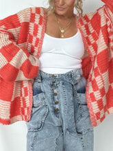 Plaid Open Front Long Sleeve Cardigan - MyEmpired