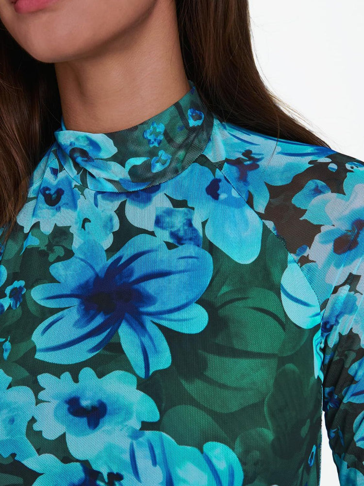Floral Mock Neck Long Sleeve T-Shirt - MyEmpired