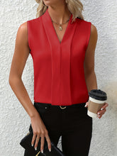 Chic V-neck Blouse, Elegant Sleeveless - MyEmpired