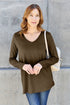 Basic Bae Full Size V-Neck Long Sleeve Top - MyEmpired