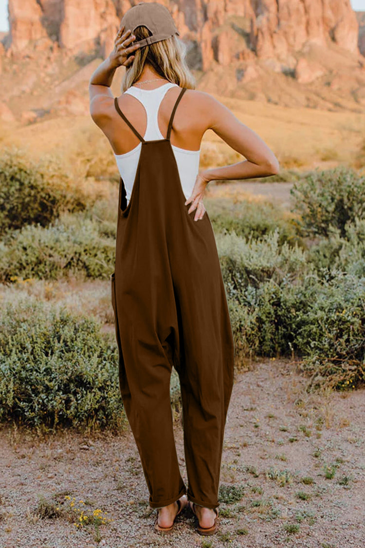 Double Take Full Size V-Neck Sleeveless Jumpsuit with Pockets - MyEmpired