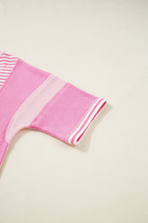 Stripe Color Block Half Sleeve T Shirt - MyEmpired