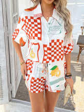 Devine Printed Collared Neck Half Sleeve Top and Shorts Set - MyEmpired