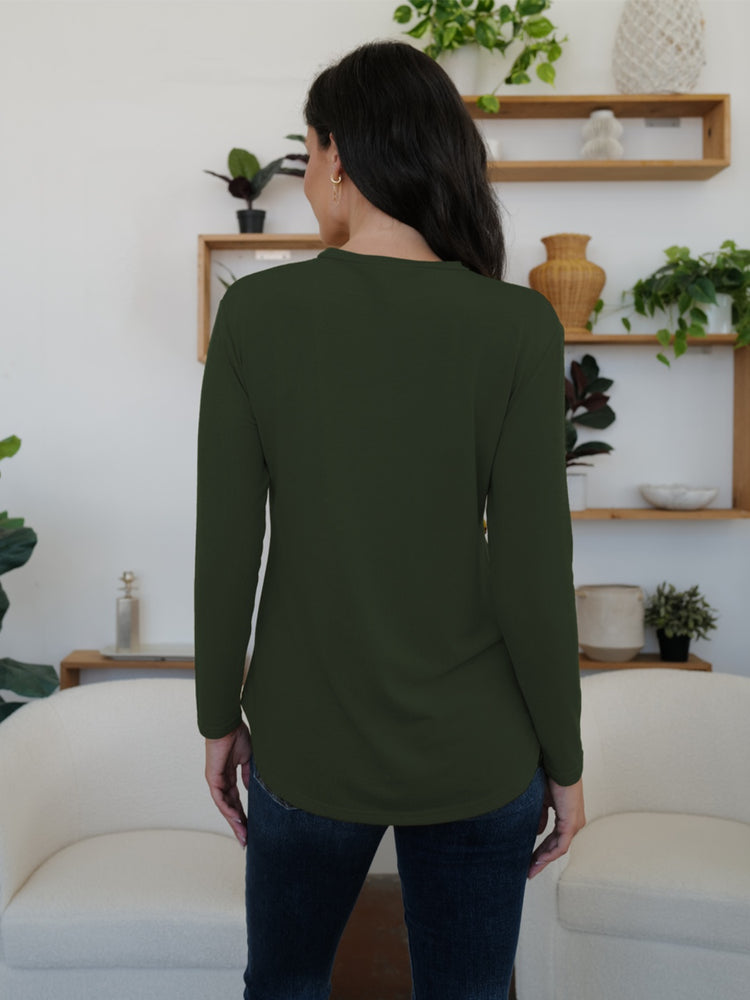 FAM-FAM Round Neck Long Sleeve T-Shirt - MyEmpired