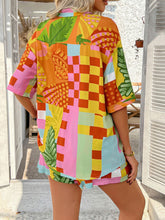 Devine Printed Collared Neck Half Sleeve Top and Shorts Set - MyEmpired