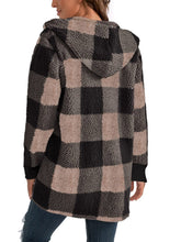 Plaid Long Sleeve Hooded Coat - MyEmpired