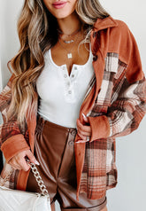 Plaid Button Up Long Sleeve Jacket - MyEmpired