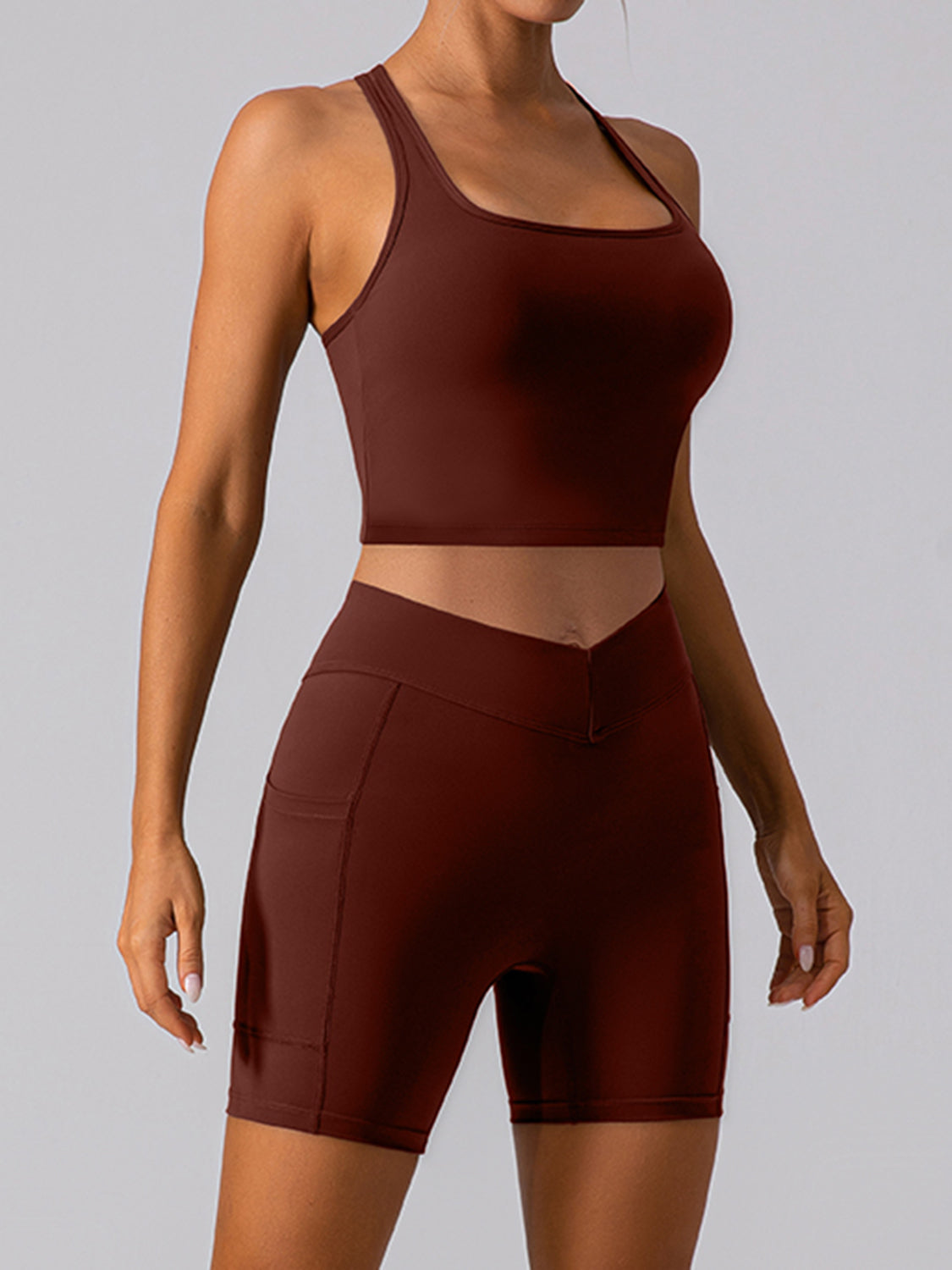 Square Neck Racerback Cropped Tank - MyEmpired