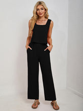 Square Neck Tank and Wide Leg Pants Set - MyEmpired