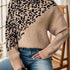 Elegant Leopard Print Turtleneck Sweater for Women - Cozy Long Sleeve Pullover with Drop Shoulder Design, Perfect for Fall/Winter - MyEmpired