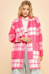Davi & Dani Plaid Open Front Drop Shoulder Longline Coat - MyEmpired