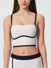 Millennia Contrast Trim Square Neck Active Cami with Detachable Chest Pads - MyEmpired