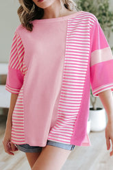 Stripe Color Block Half Sleeve T Shirt - MyEmpired