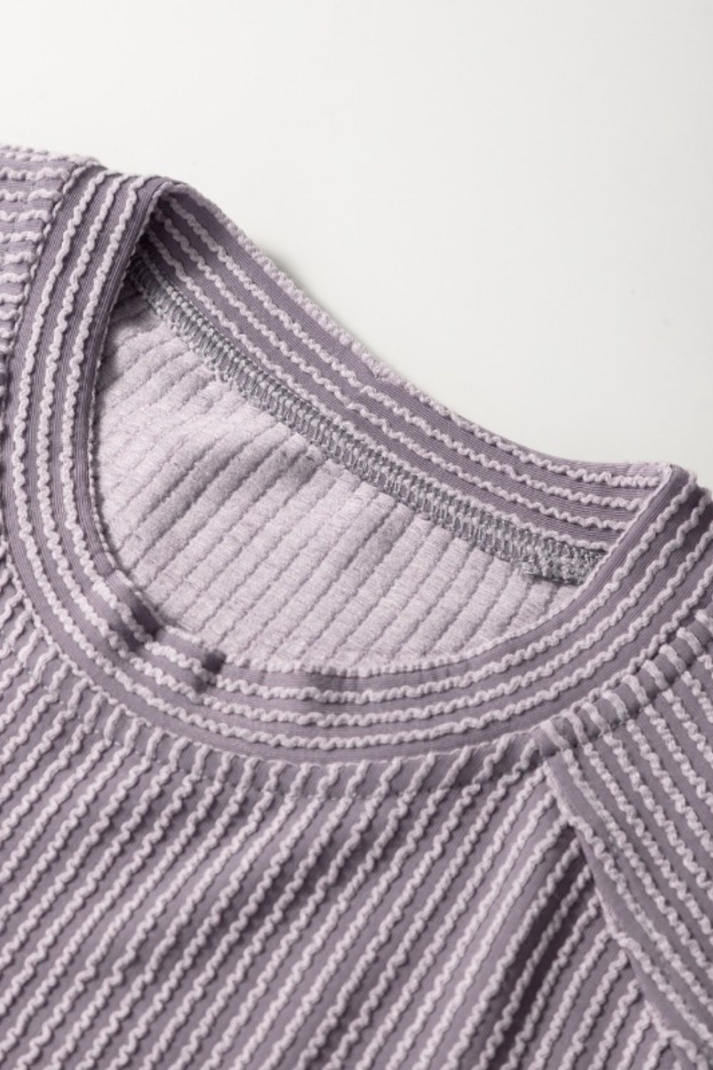 Corded Knit Short Sleeve T-Shirt and Wide Leg Pants Set - MyEmpired