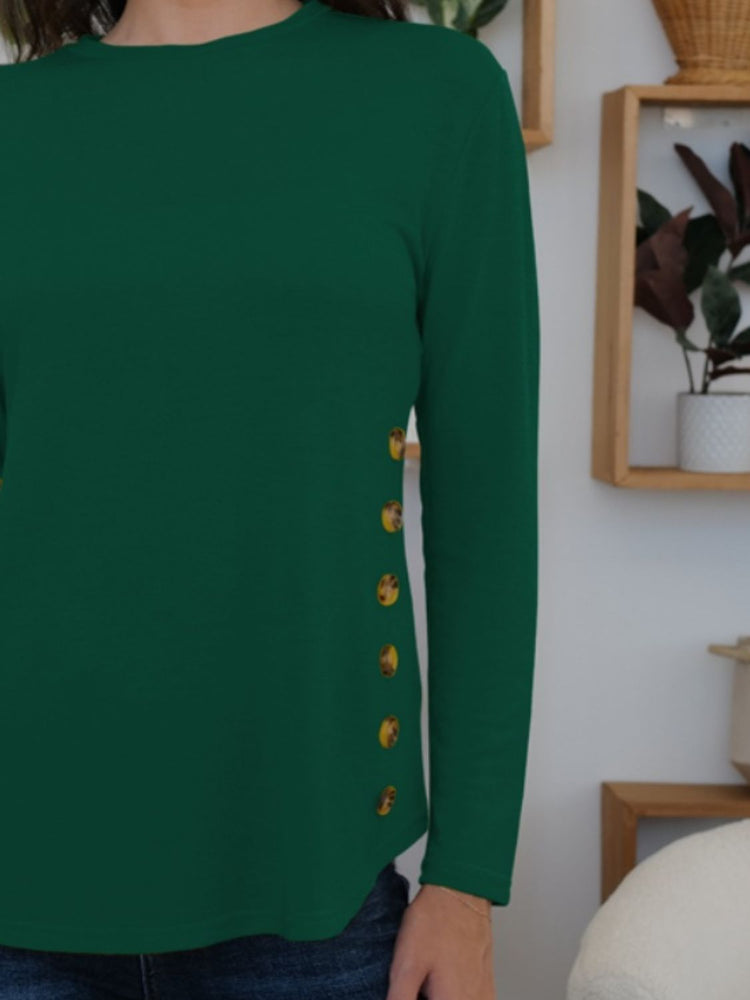 FAM-FAM Round Neck Long Sleeve T-Shirt - MyEmpired