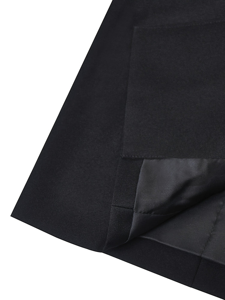 Elegant V-Neck Buttoned A-Line Dress for Women - Polyester Solid Color Tailored Fit Dress for Adults, Woven, Autumn/Winter Collection - MyEmpired