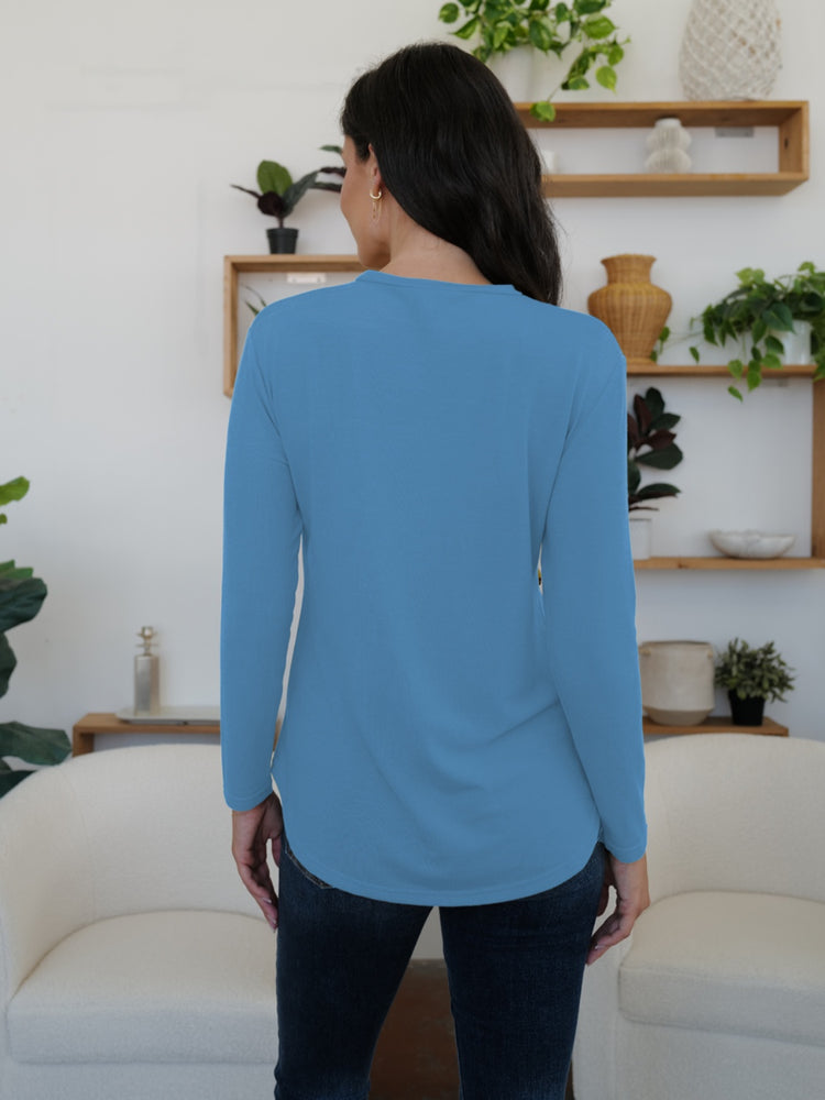 FAM-FAM Round Neck Long Sleeve T-Shirt - MyEmpired