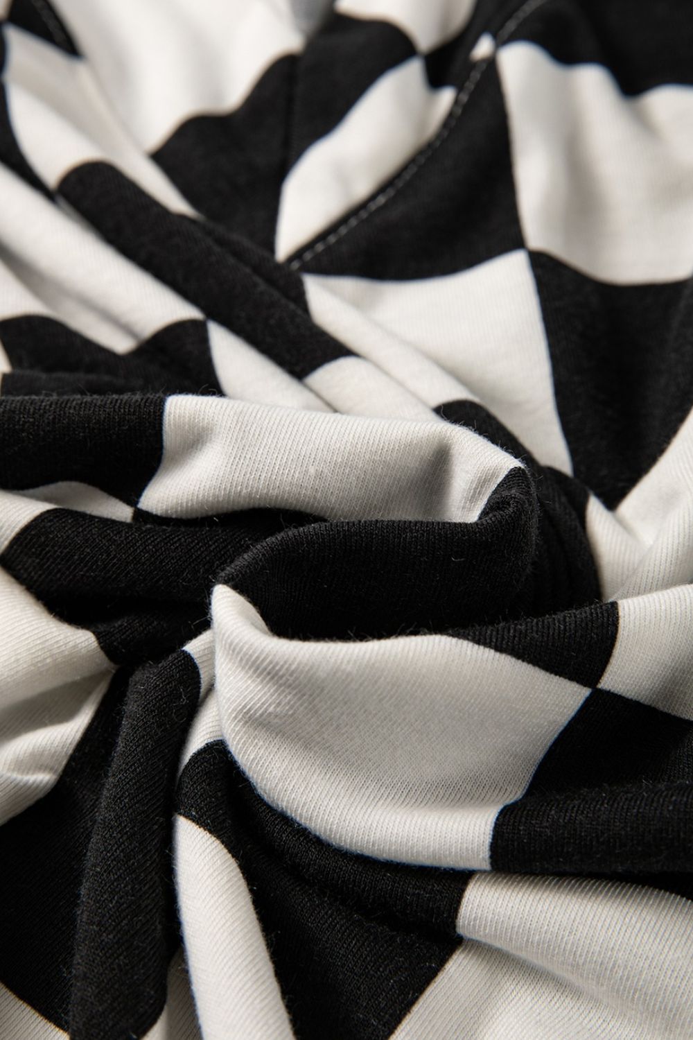 Checkerboard V Neck Loose Tee and Shorts Set - MyEmpired