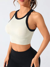 Contrast Trim Round Neck Active Tank - MyEmpired