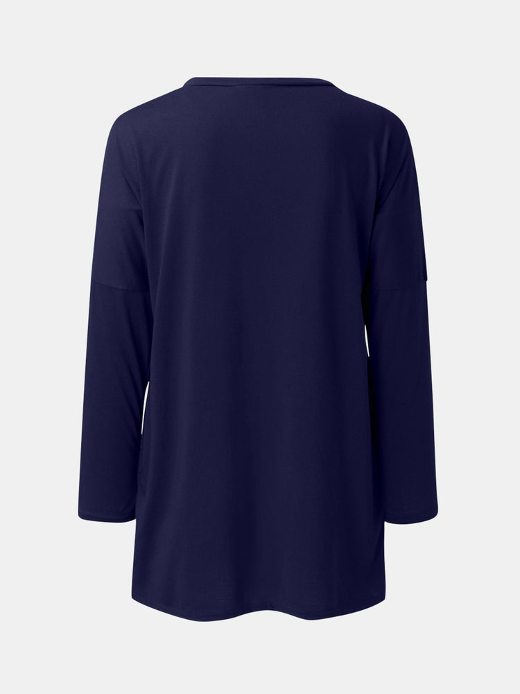 Full Size Round Neck Long Sleeve T-Shirt - MyEmpired