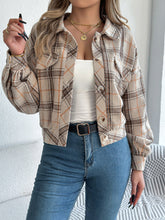 Plaid Button Up Long Sleeve Jacket - MyEmpired