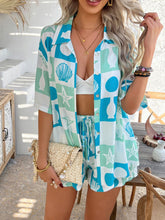 Devine Printed Button Down Shirt and Shorts Set - MyEmpired