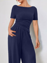 Round Neck Short Sleeve T-Shirt and Pants Set - MyEmpired