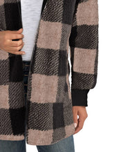 Plaid Long Sleeve Hooded Coat - MyEmpired
