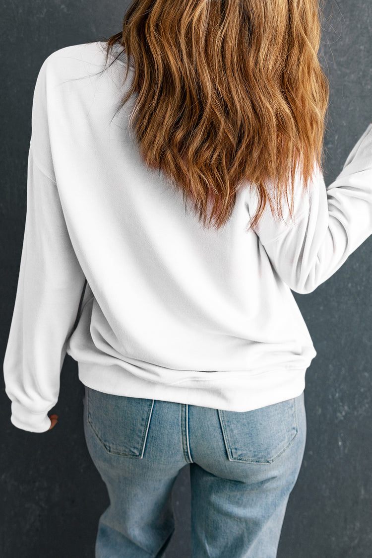 Round Neck Dropped Shoulder Sweatshirt - MyEmpired