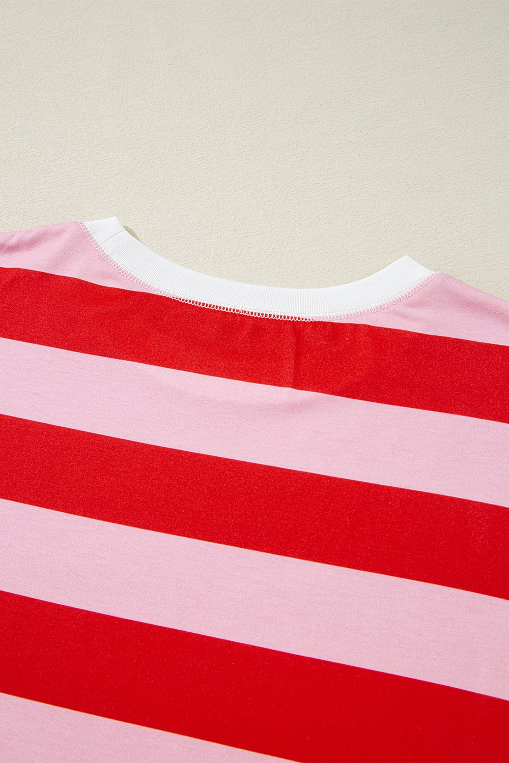 Stripe Side Slit Round Neck T-Shirt - MyEmpired