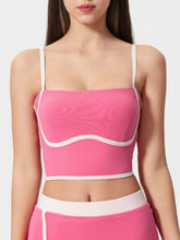 Millennia Contrast Trim Square Neck Active Cami with Detachable Chest Pads - MyEmpired